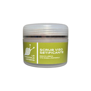 barattolo di scrub viso setificante con bava di lumaca
